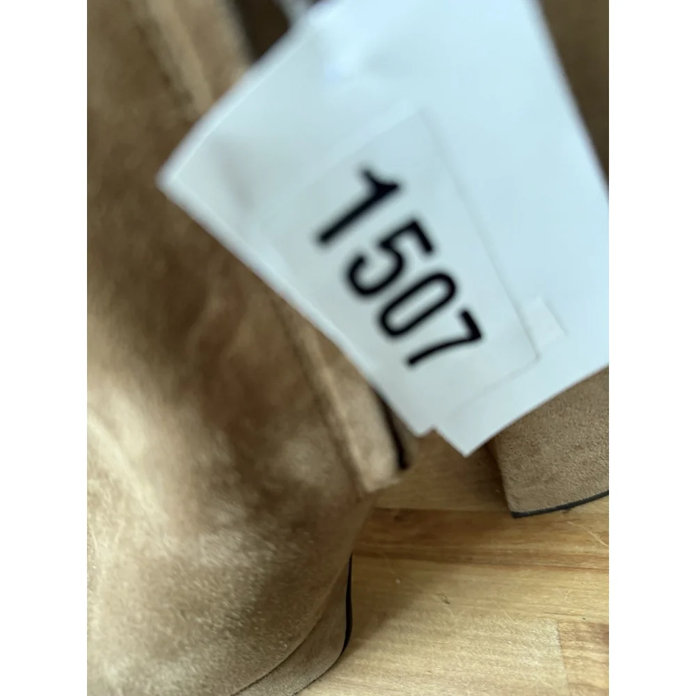 COACH Women's Iona Suede Platform High Chunky Y2K Block Heel Booties Size 9 Tan - Picture 12 of 12